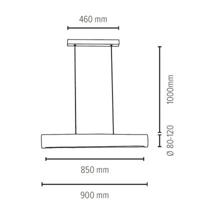 Led Dimmable κρεμαστό φωτιστικό οροφής LUCAS LED/25,5W/230V πεύκο