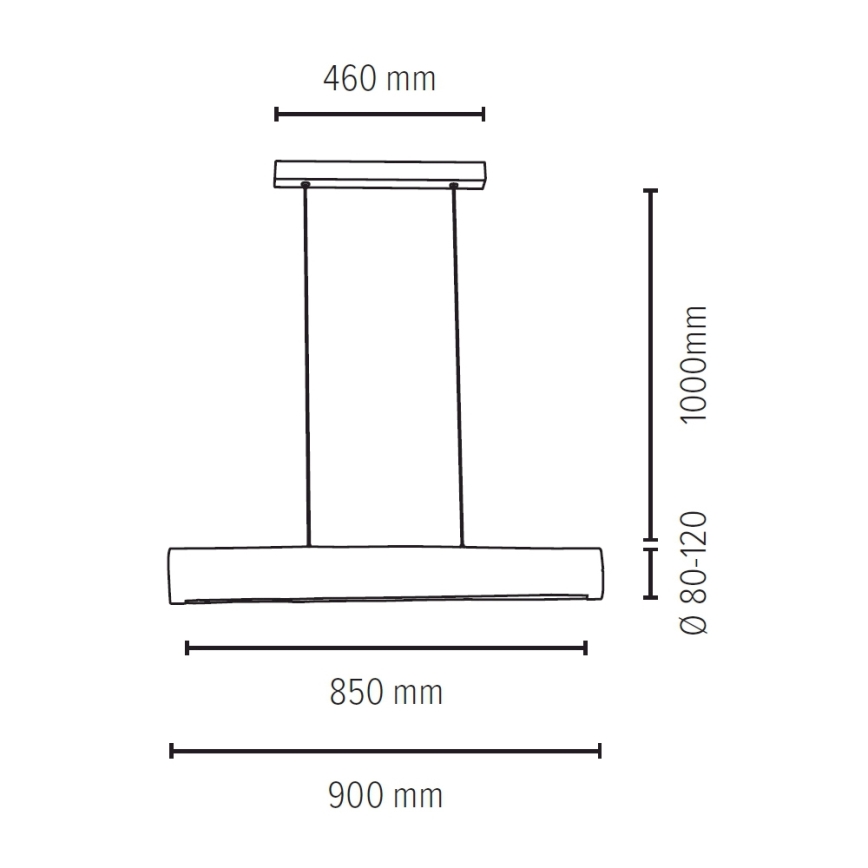 Led Dimmable κρεμαστό φωτιστικό οροφής LUCAS LED/25,5W/230V πεύκο