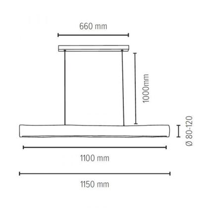 Led Dimmable κρεμαστό φωτιστικό οροφής LUCAS LED/33W/230V πεύκο