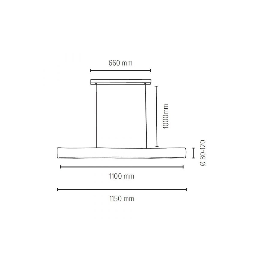 Led Dimmable κρεμαστό φωτιστικό οροφής LUCAS LED/33W/230V πεύκο