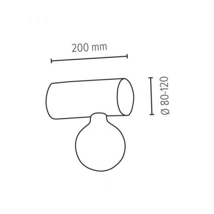Επιτοίχιο φωτιστικό TRABO 1xE27/25W/230V πεύκο