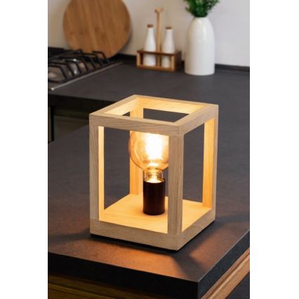 Επιτραπέζιο φωτιστικό KAGO 1xE27/60W/230V σε ματ χρώμα δρυός