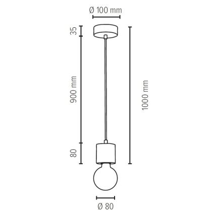 Πολύφωτο σε σχοινί PINO 1xE27/60W/230V