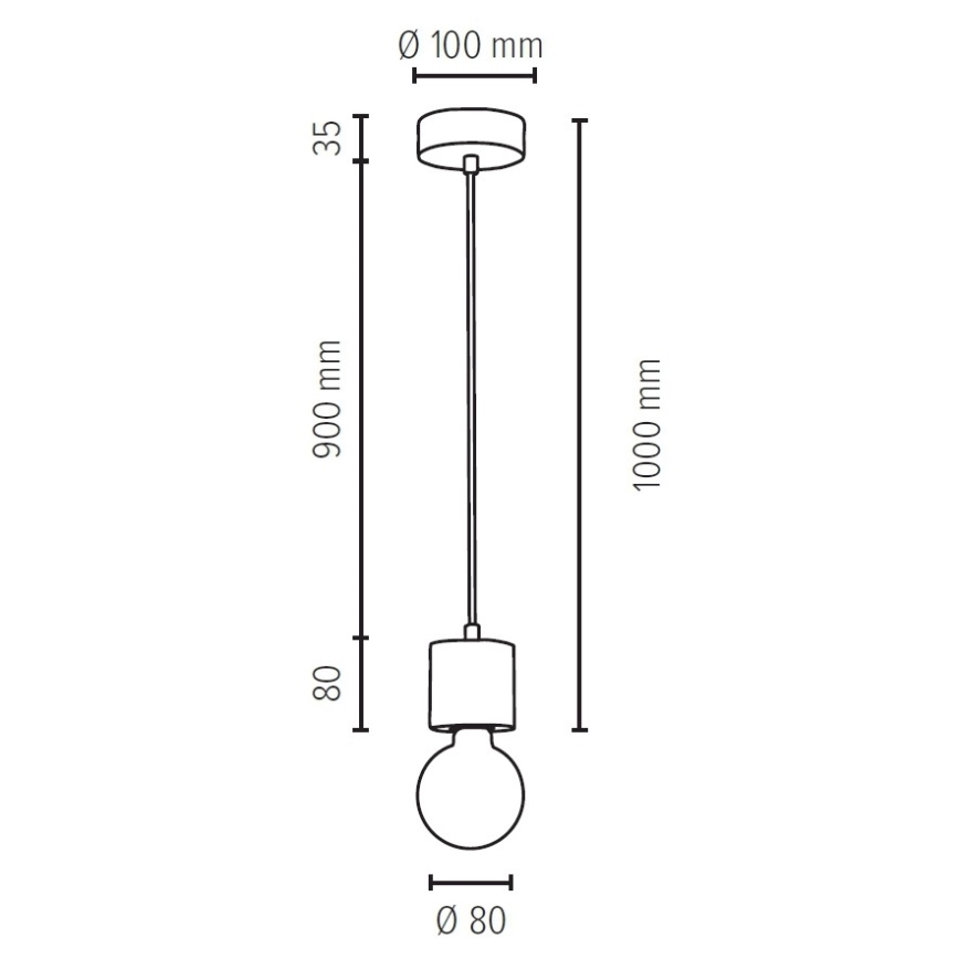 Πολύφωτο σε σχοινί PINO 1xE27/60W/230V