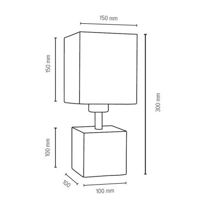 Eπιτραπέζιο φωτιστικό TRONGO SQUARE 1xE27/25W/230V δρυς