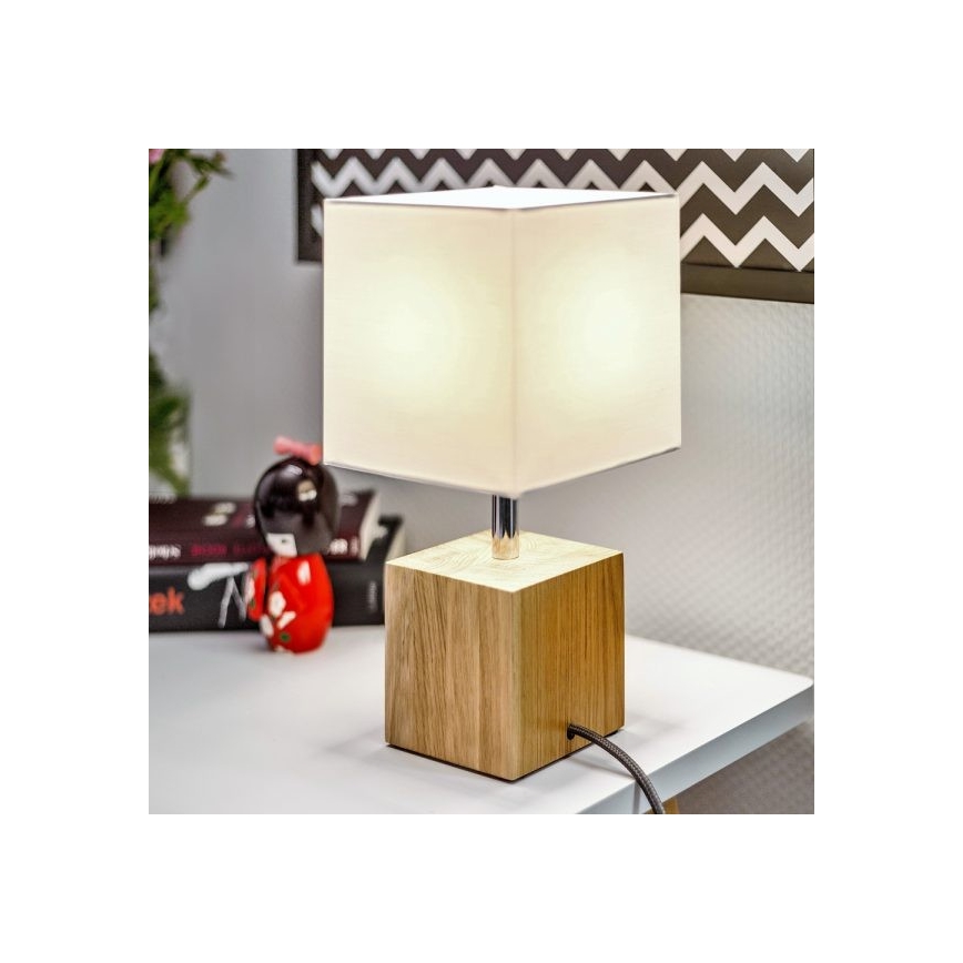 Επιτραπέζιο φωτιστικό TRONGO SQUARE 1xE27/25W/230V δρυς