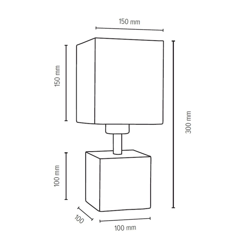 Επιτραπέζια λάμπα TRONGO SQUARE 1xE27/25W/230V