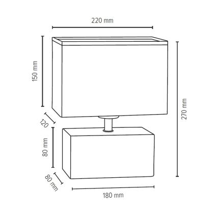 Επιτραπέζια λάμπα THEO 1xE27/25W/230V