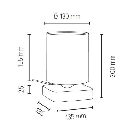 Eπιτραπέζιο φωτιστικό JENTA 1xE27/25W/230V δρυς