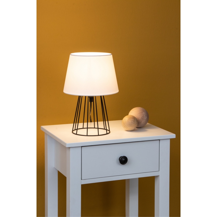 Spot-Light - Επιτραπέζια λάμπα MANGOO 1xE27/40W/230V λευκό/μαύρο