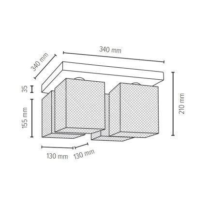 Φως οροφής NORMAN WOOD 4xE27/25W/230V ματ δρυς