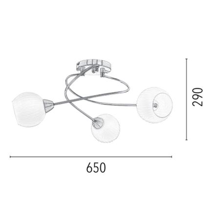 Συνδεδεμένο πολύφωτο PAVIA 3xE27/60W/230V