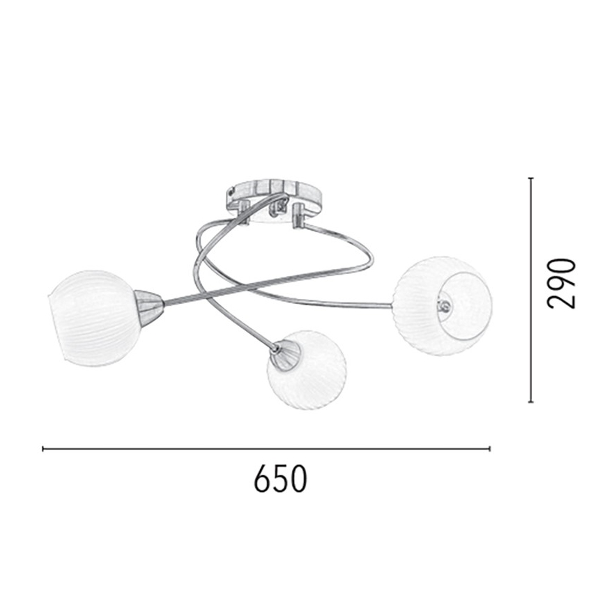 Συνδεδεμένο πολύφωτο PAVIA 3xE27/60W/230V