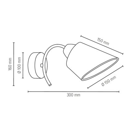 Φωτιστικό τοίχου METTE 1xE27/40W/230V δρυς