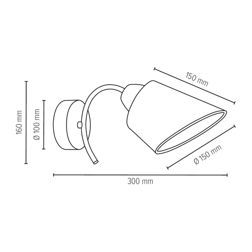 Φωτιστικό τοίχου METTE 1xE27/40W/230V οξιά
