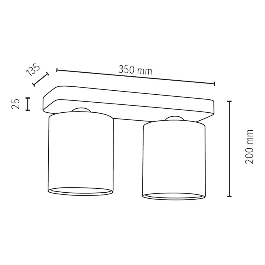 Φωτιστικό οροφής JENTA 2xE27/25W/230V δρυς