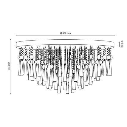 Φωτιστικό οροφής LUXORIA 8xG9/28W/230V