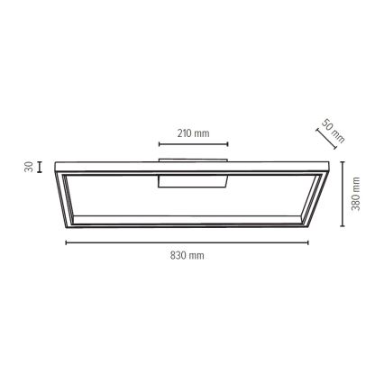 Φως οροφής dimmer LED RAMME LED/34W/230V + RC ματ δρυς