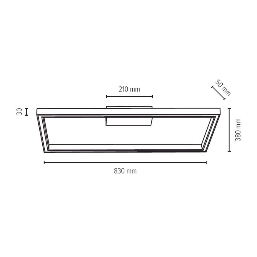 LED Ρυθμιζόμενο φωτιστικό οροφής RAMME LED/34W/230V ματ απόχρωση δρυός + τηλεχειριστήριο