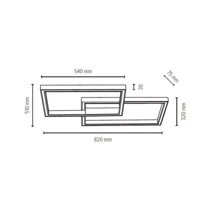 Φως οροφής dimmer LED RAMME LED/48W/230V + RC ματ δρυς