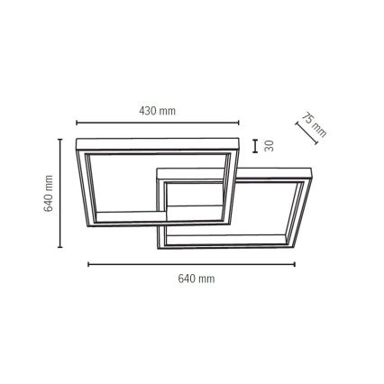 LED Dimmable φωτιστικό οροφής RAMME LED/48W/230V ματ δρυς + τηλεχειριστήριο