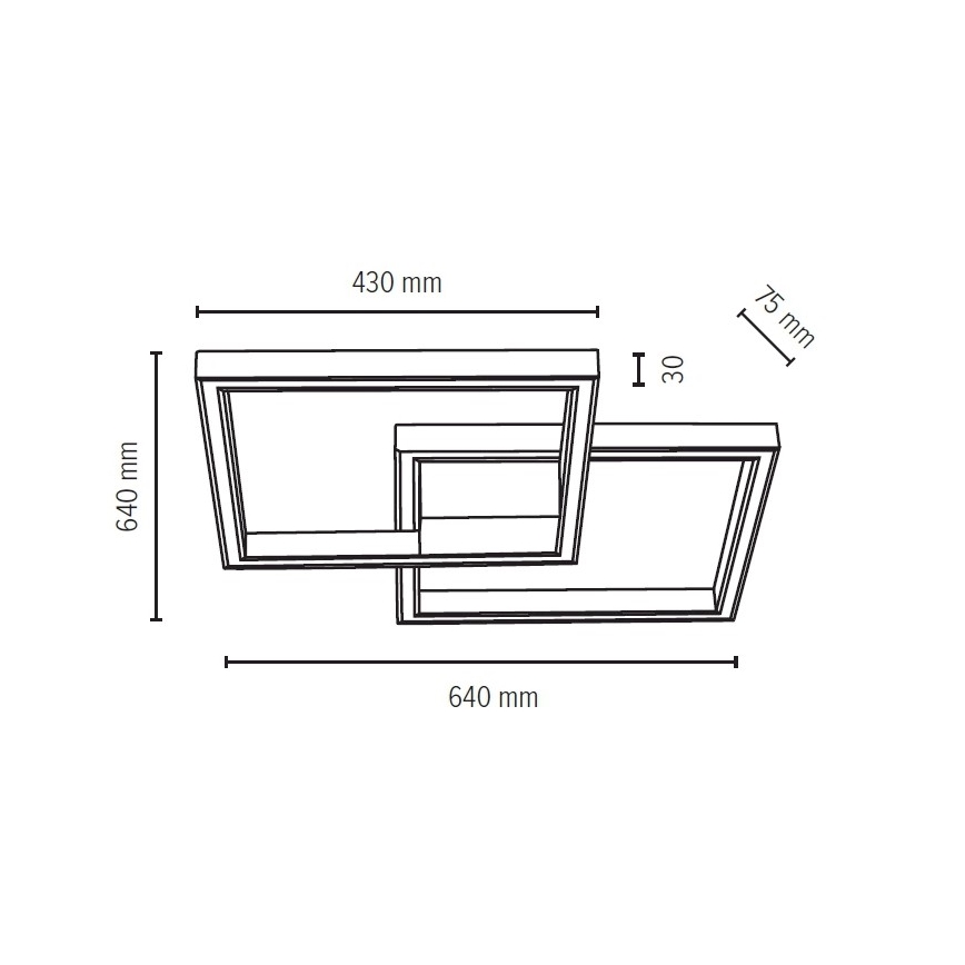 LED Dimmable φωτιστικό οροφής RAMME LED/48W/230V ματ δρυς + τηλεχειριστήριο