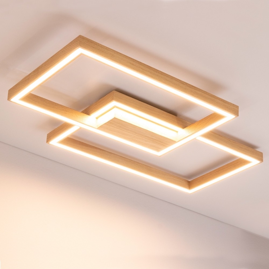 Ρυθμιζόμενο LED φωτιστικό οροφής RAMME LED/48W/230V ματ δρυς + τηλεχειριστήριο