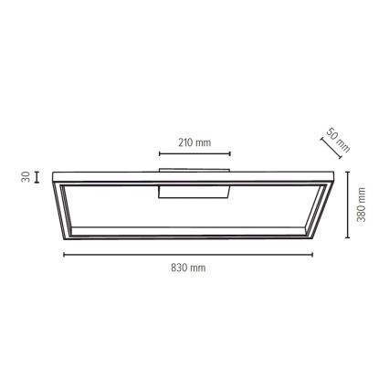 Φως οροφής LED RAMME LED/34W/230V ματ δρυς