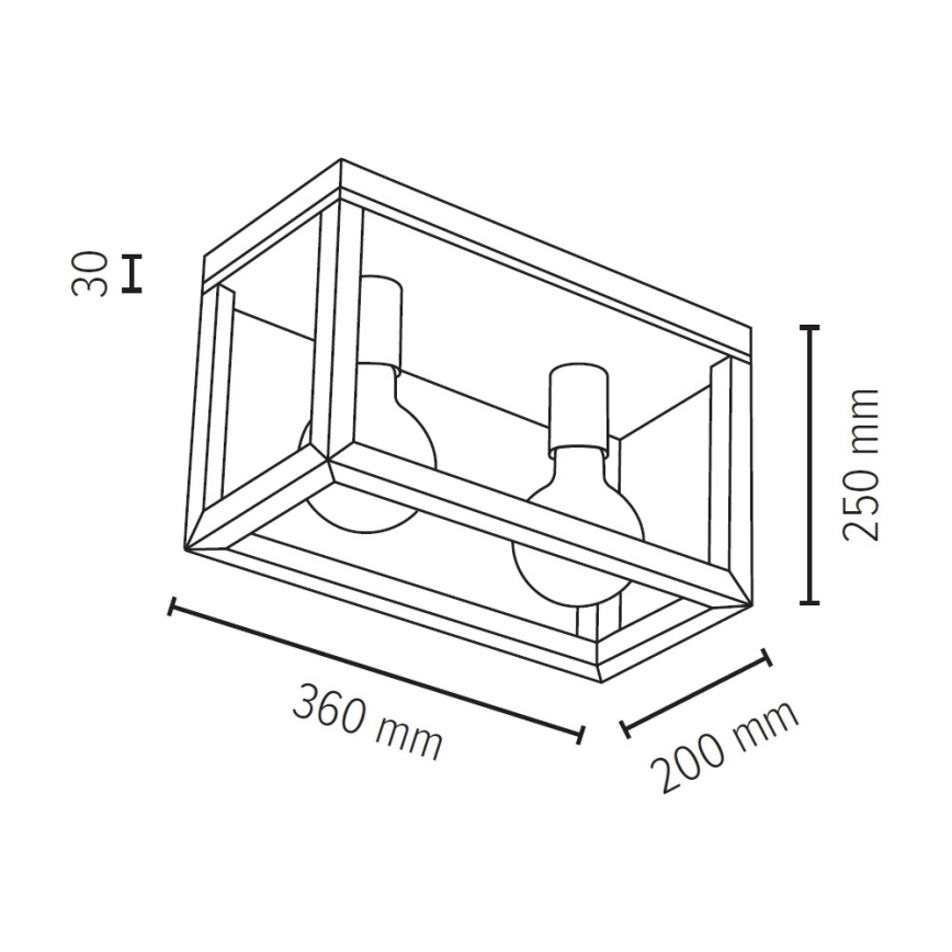 Φωτιστικό οροφής KAGO 2xE27/60W/230V σε ματ απόχρωση δρυός