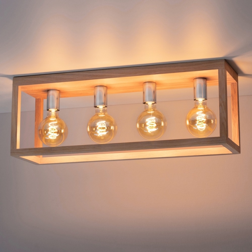 Φωτιστικό οροφής KAGO 4xE27/60W/230V ματ δρυς