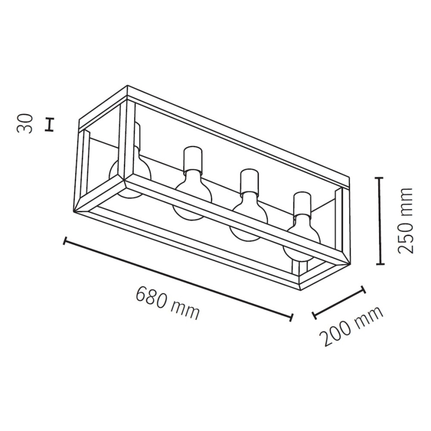 Φωτιστικό οροφής KAGO 4xE27/60W/230V ματ δρυς