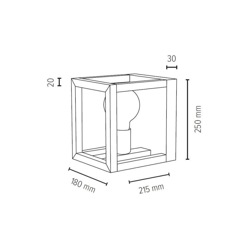 Επιτοίχιο φωτιστικό KAGO 1xE27/40W/230V, χρώμα δρυός
