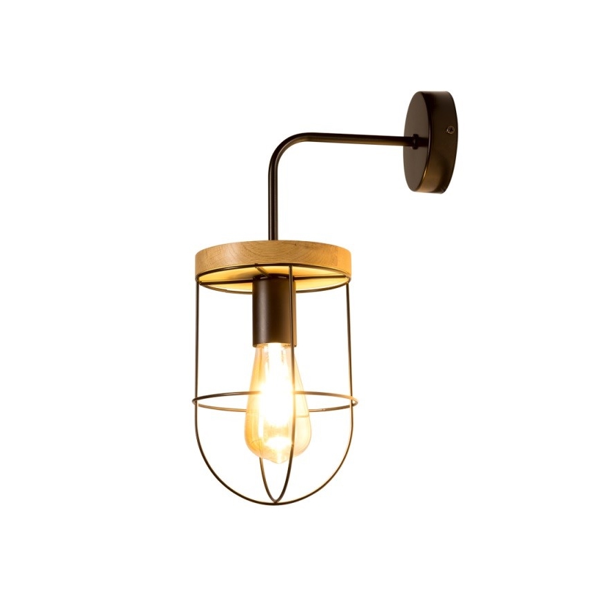 Spot-Light 920451104 - Φωτιστικό τοίχου NETUNO 1xE27 / 25W / 230V δρυς