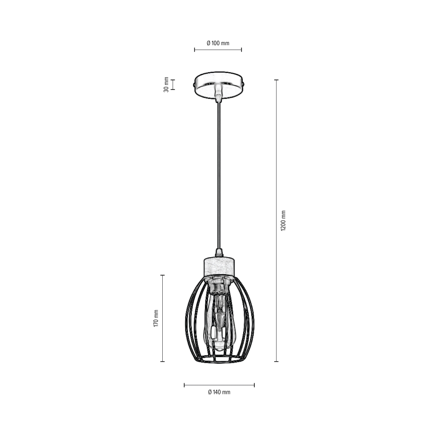 Κρεμαστό φωτιστικό οροφής GUNNAR 1xE27/60W/230V δρυς