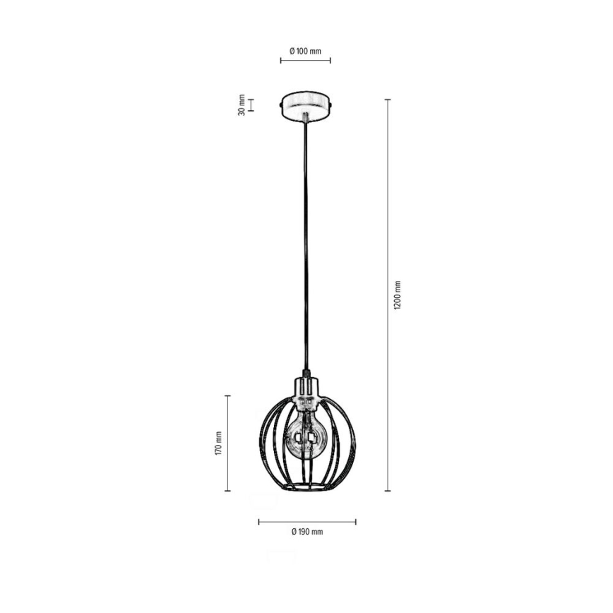 Κρεμαστό φωτιστικό οροφής μονόφωτο BERIS 1xE27/60W/230V
