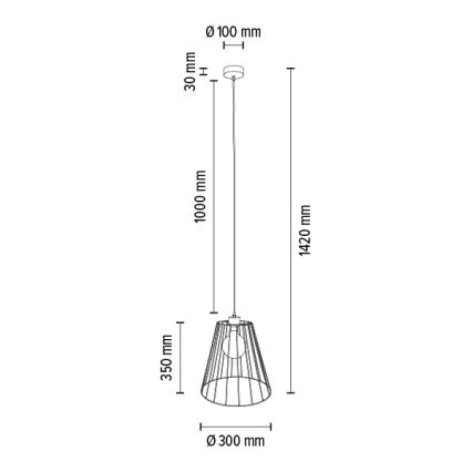 Κρεμαστό φωτιστικό οροφής  ORAZIO 1xE27/60W/230V δρυς