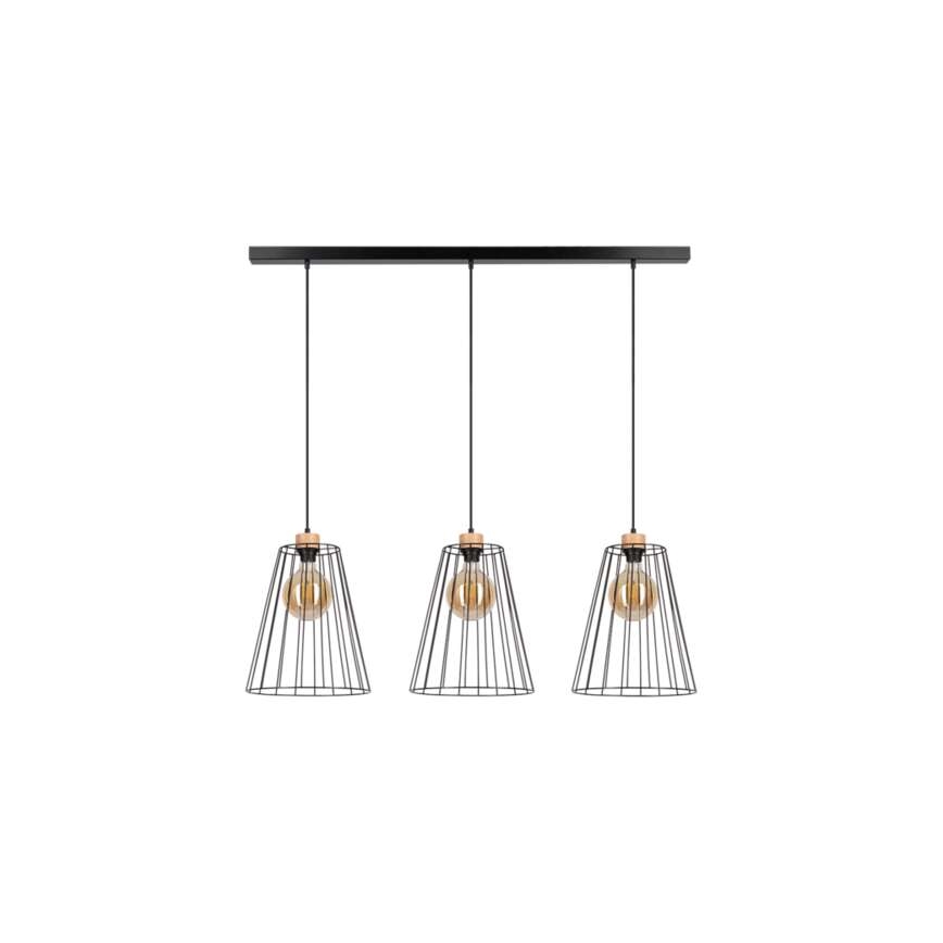 Κρεμαστό φωτιστικό οροφής ράγα ORAZIO 3xE27/60W/230V δρυς
