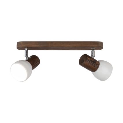 Οροφιαίο σποτ φωτιστικό NEL 2xE27/15W/230V πεύκο