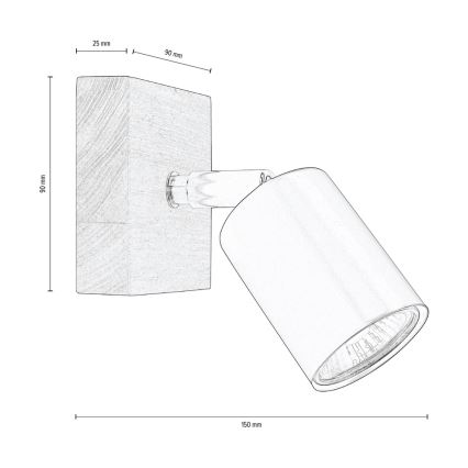 Σποτ τοίχου MANARA 1xGU10/5W/230V πεύκο