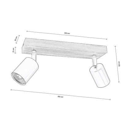 Φωτιστικό σποτ οροφής MANARA  2xGU10/5W/230V καρυδιά