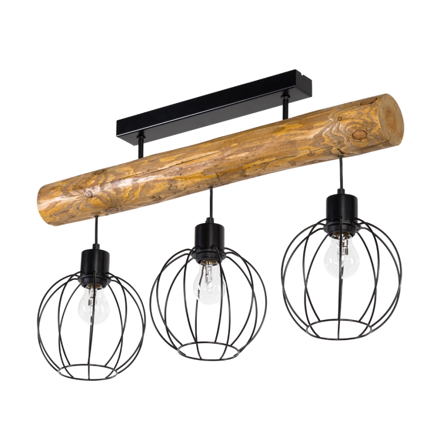 Επιτοίχιο φωτιστικό BERIS 3xE27/25W/230V πεύκο