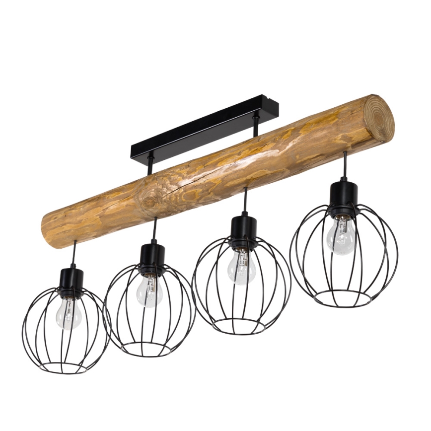 Επιτοίχιο φωτιστικό BERIS 4xE27/25W/230V πεύκο