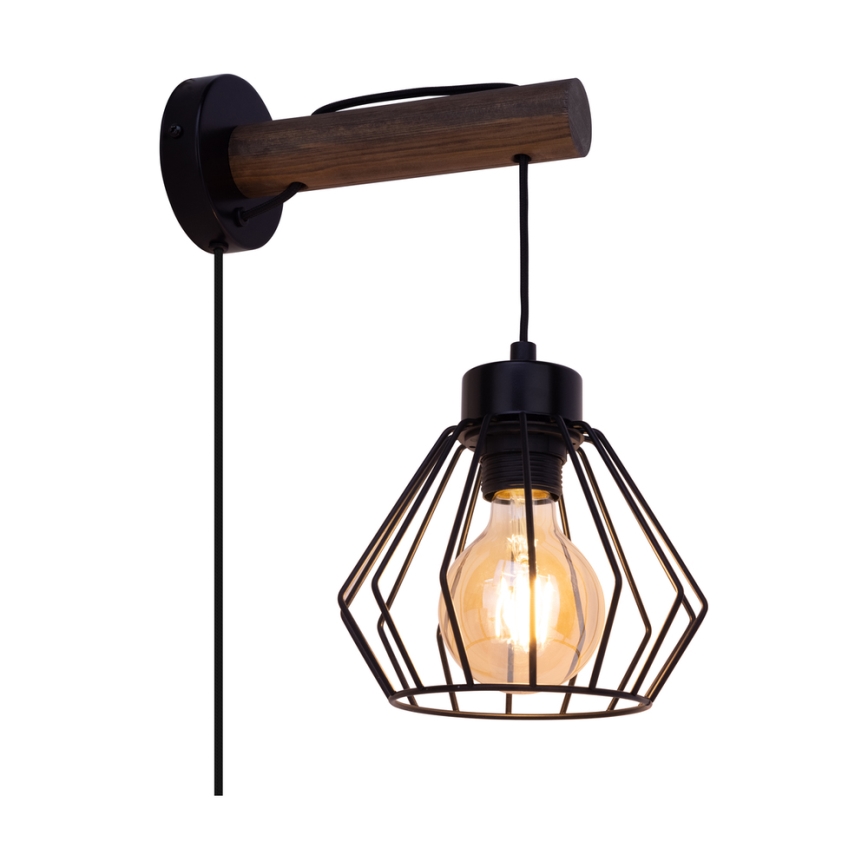 Λάμπα τοίχου MUG 1xE27/15W/230V καρυδιά