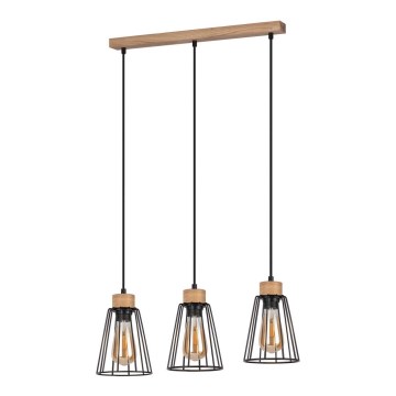 Spot-Light - Φωτιστικό οροφής με καλώδιο ORAZIO 3xE27/60W/230V δρυς