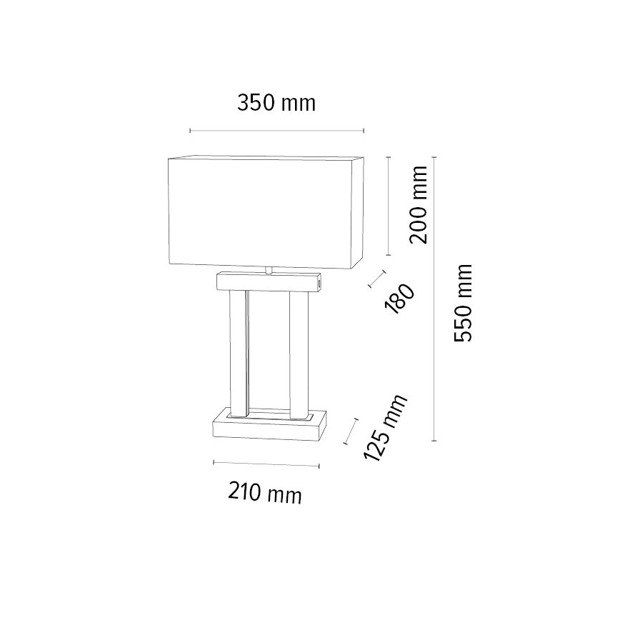 LED Ρυθμιζόμενο Επιτραπέζιο Φωτιστικό HAKON 1xE27/40W + 2xLED/7,5W/230V 55 εκ. Δρυς
