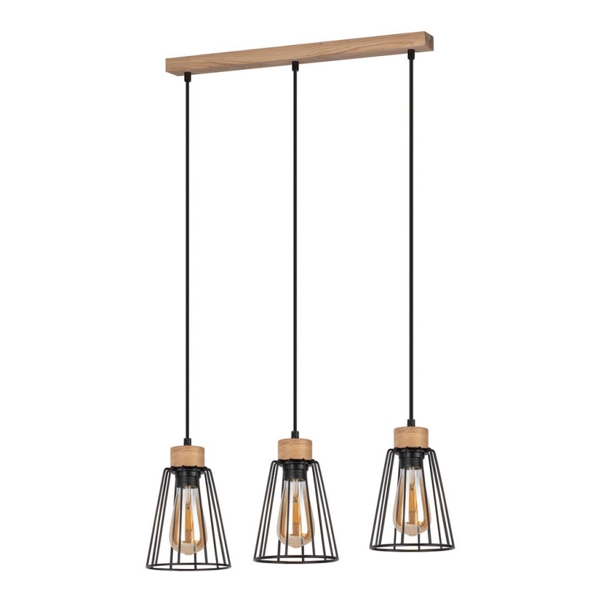 Spot-Light - Κρεμαστό φωτιστικό οροφής ORAZIO 3xE27/60W/230V δρυς