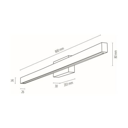 LED Επιτοίχιο φωτιστικό μπάνιου AQUAVIVA LED/12W/230V 80 εκ. IP44 δρυς