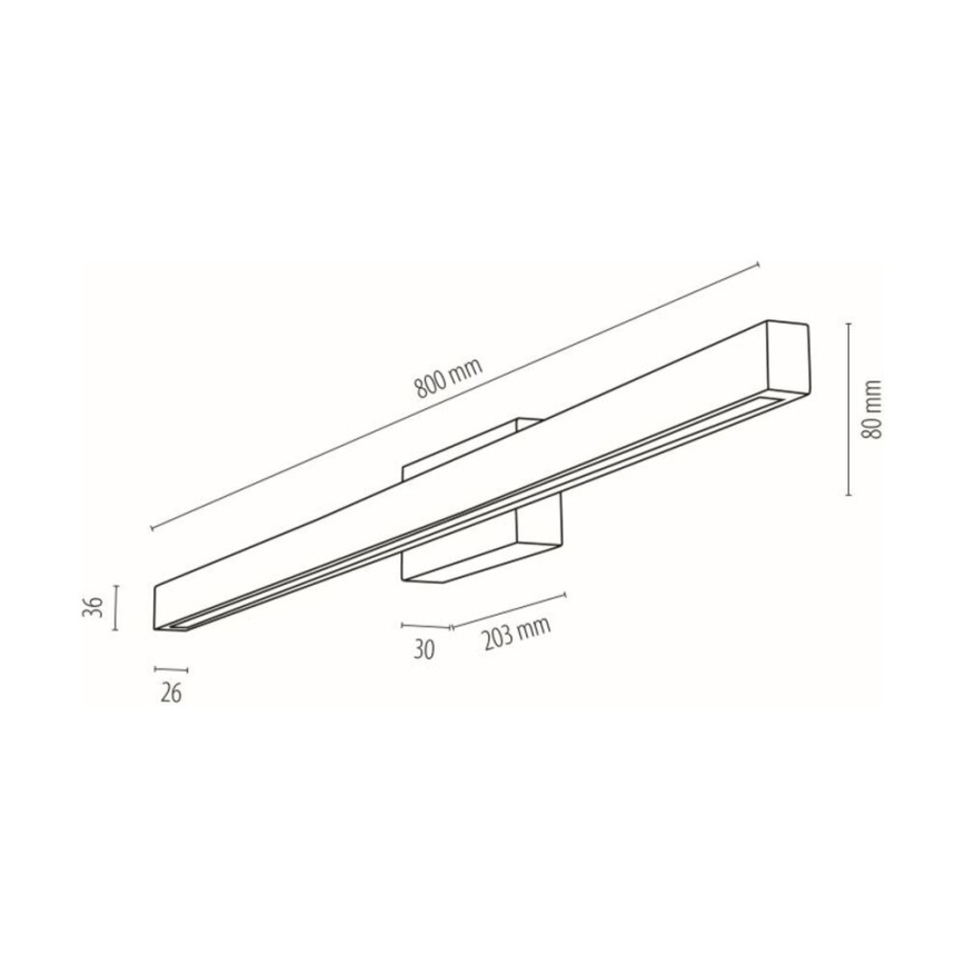 LED Επιτοίχιο φωτιστικό μπάνιου AQUAVIVA LED/12W/230V 80 εκ. IP44 δρυς