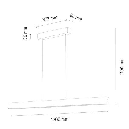 Led Dimmable κρεμαστό φωτιστικό οροφής LEON 3xLED/18W/230V δρυς – FSC πιστοποιημένο