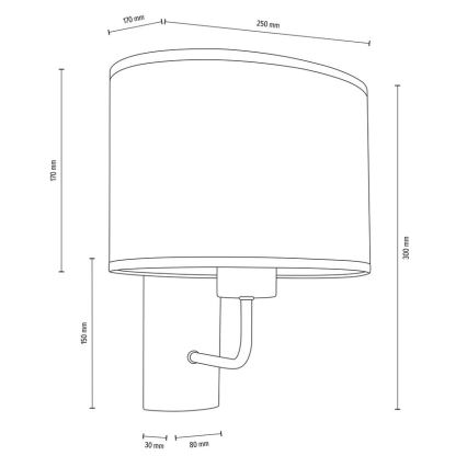 Λάμπα τοίχου MERCEDES 1xE27/25W/230V κρεμ/δρυς – FSC πιστοποιημένο